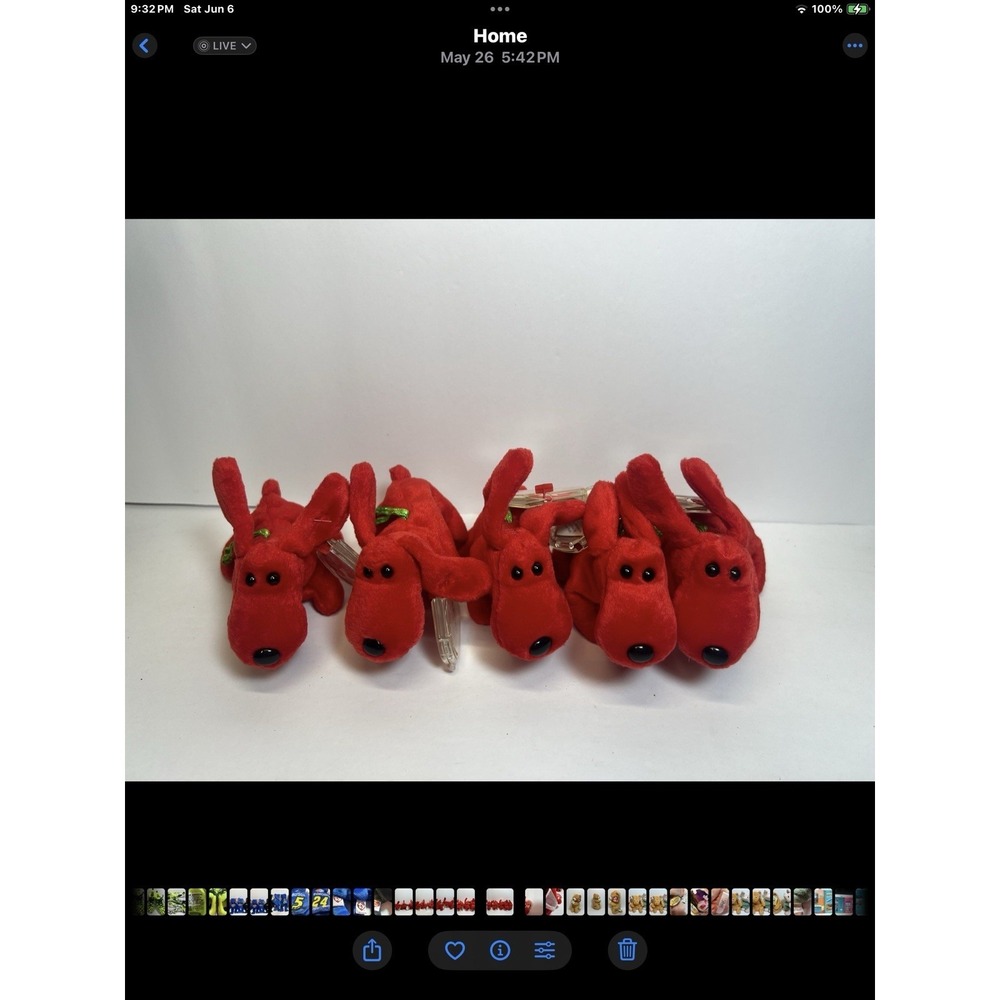 NEW 5 Teenie Jingle  Beanies Rover  (Red‎ Dogs) So Adorable! - Picture 6 of 6
